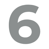 A number six on a green background